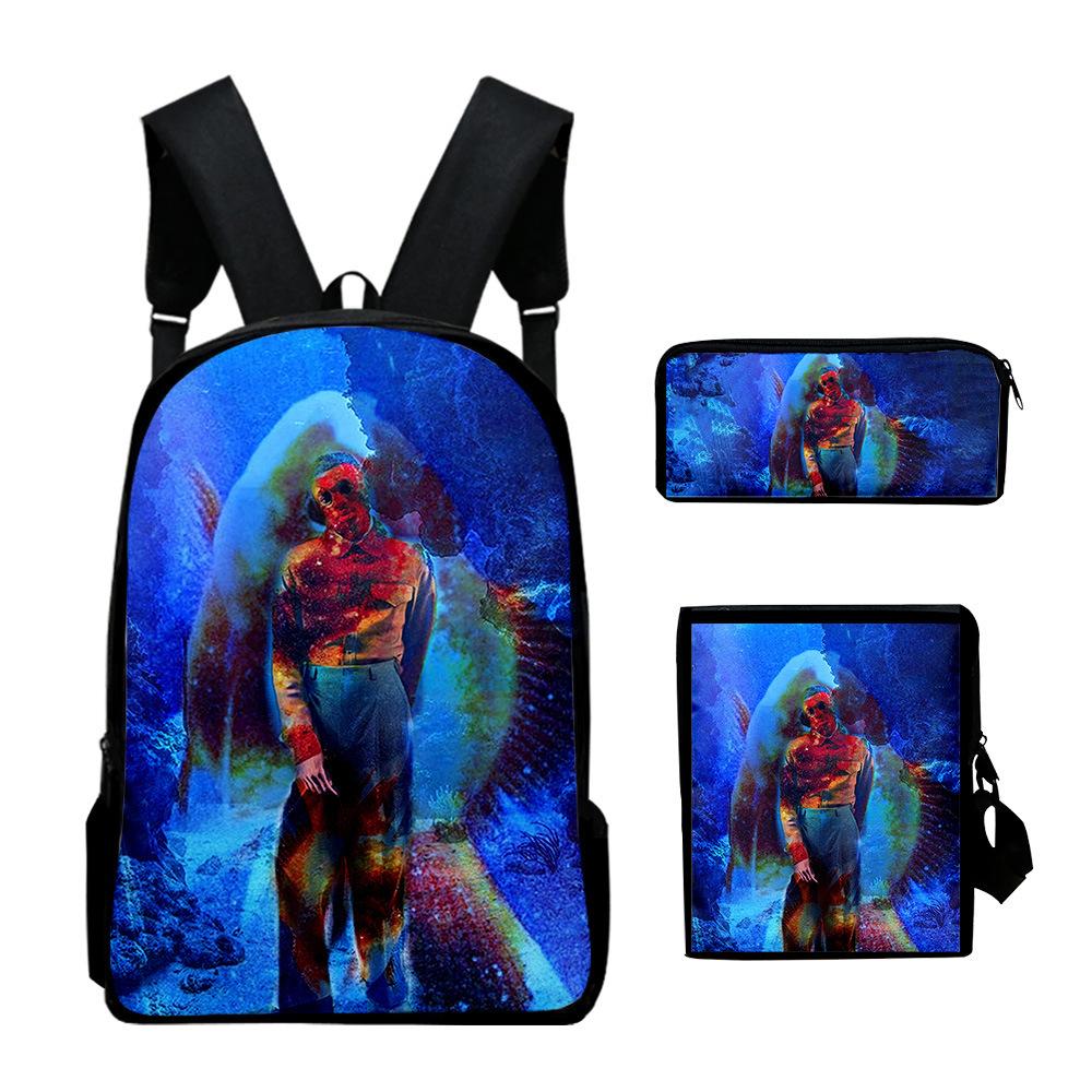 Classic Popular Vince Staples 3D Print 3pcs/Set Pupil School Bags Laptop Daypack Backpack Inclined Shoulder Bag Pencil Case