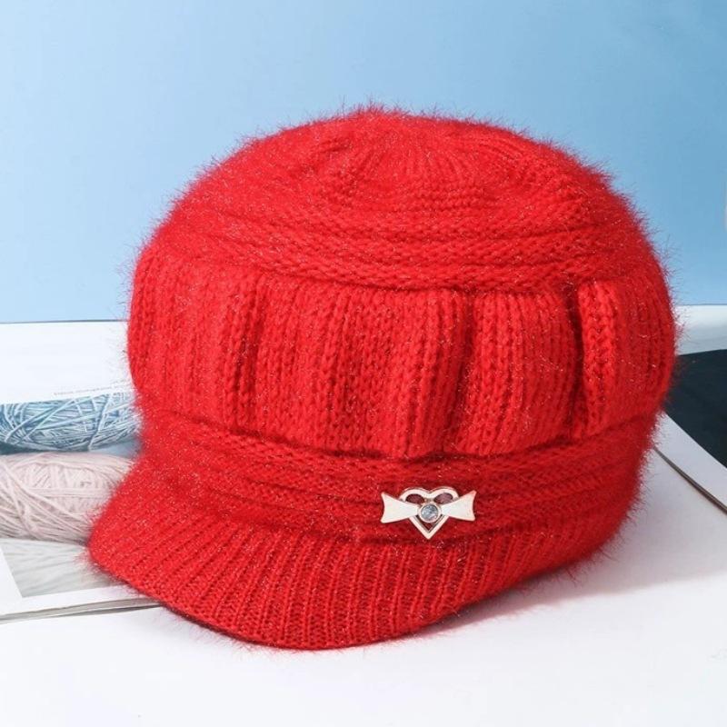 

Autumn and Winter Hats for Old Ladies and Mothers Women s Fashionable Casual Pumpkin Hats Middle Aged and Elderly Plus Velvet Knitted Woolen Hats average size