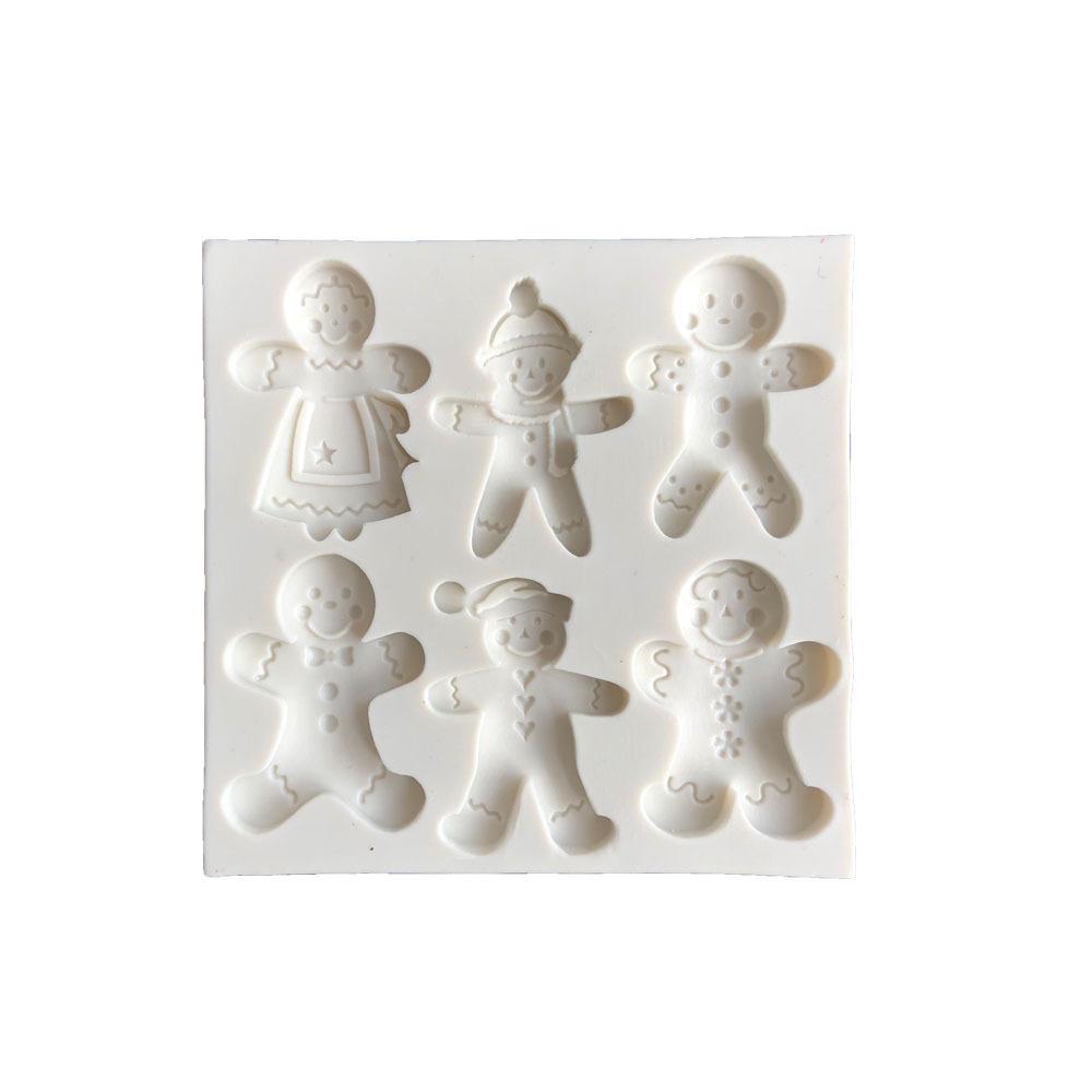 Christmas Silicone Mold 6 Gingerbread Man Different Snowman Shape Chocolate Molds Cookie Mold