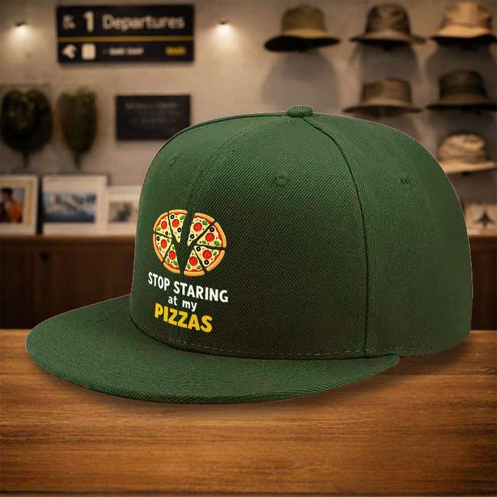 Stop Staring At My Pizzas Graphic Print Baseball Cap Unisex Polyester Street Style Adjustable HipHop Hat