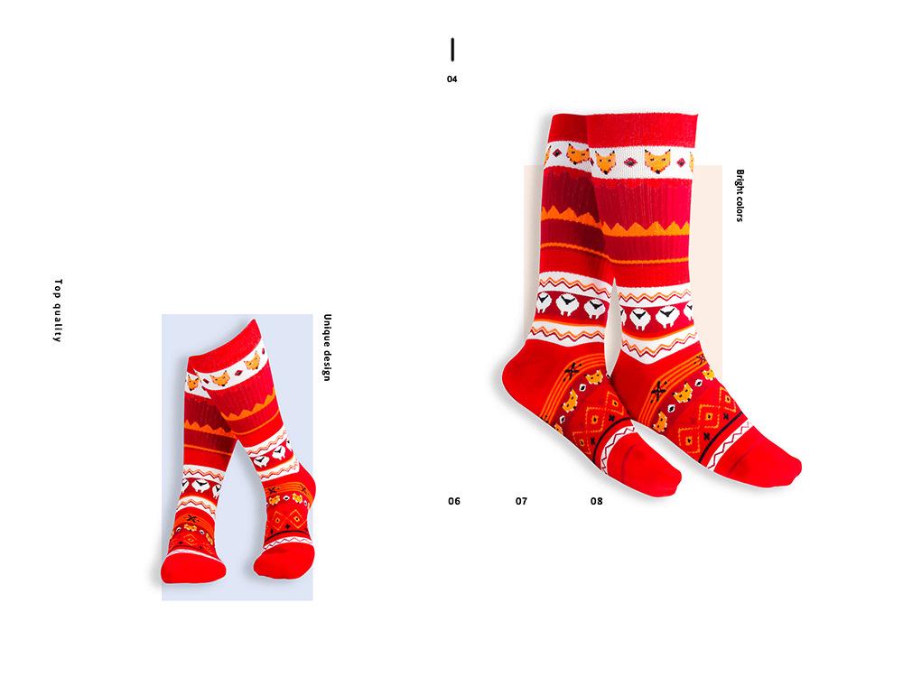Christmas Stocking Cartoon Mid-Calf Socks: Absorbent, Breathable Cotton Socks for Men & Women – Thickened Terry Trendy Design.