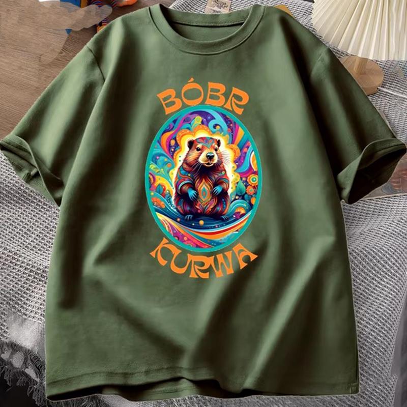 Bóbr Kurwa Gladiator cotton T Shirts for Unisex Women The Glory of Rome Graphic T-Shirt Bober Beaver Boberek Tshirt Casual Tees