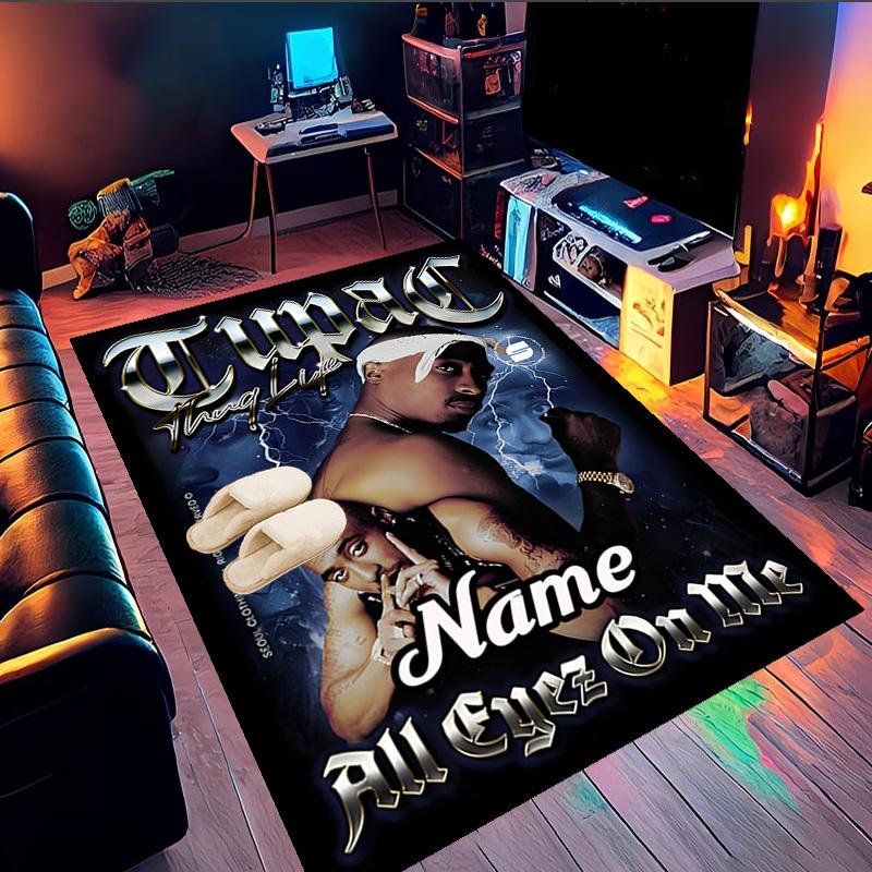 Tappeto Hip Hop Personalizzato con Nome, Tappeto da Gioco, Tappetino per Camera da Letto Soggiorno Ingresso, Idea Arredamento Casa Regalo per Natale Compleanno