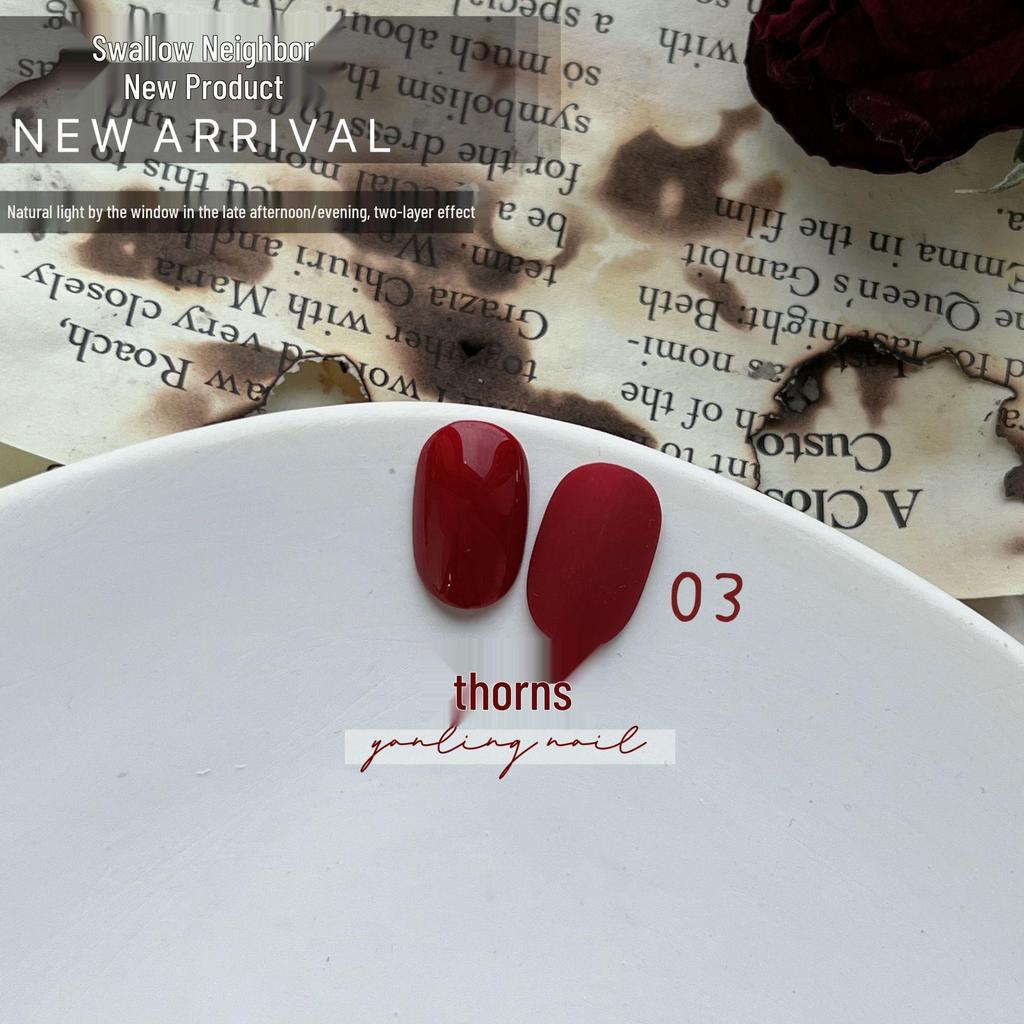 Yanling Red Series: Mary Queen Nail Art Gel - Blood, Wine, and Big Red Shades.