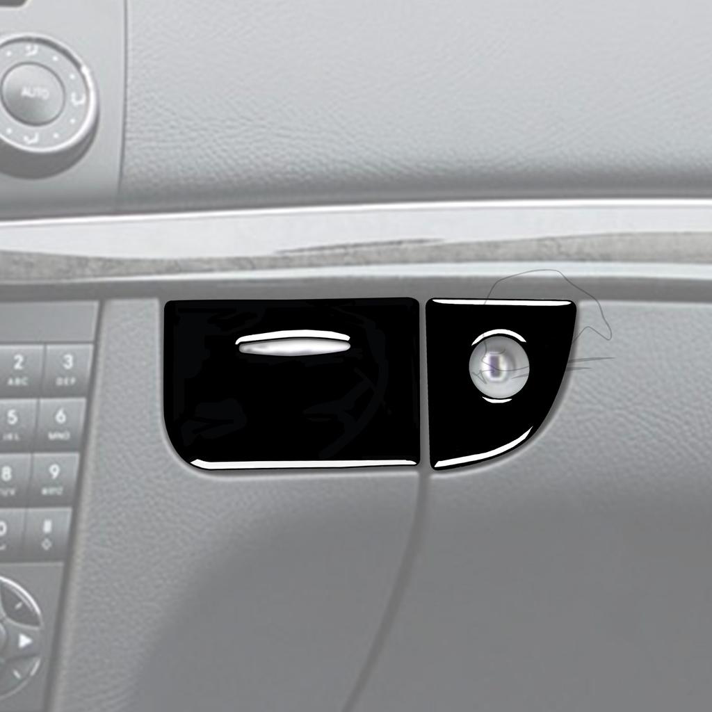 Pentru Benz Clasa E W211 2003-2009 Accesorii mașină neagră Cutie de depozitare interioară pentru blocare cheie autocolant decorativ din plastic