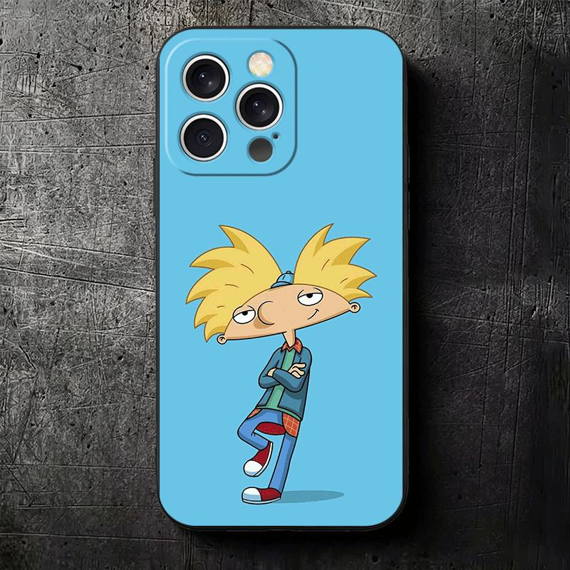 Cartoon Hey Arnold Helga Soft Phone Case for iPhone 16 16E 17 Air 15 Pro Max 14 Plus 13 Mini 11 12 7 Black Cover Back Shell