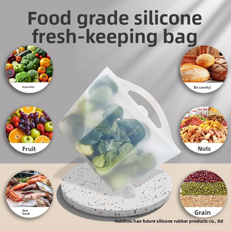 Silicone Reusable Food Bag Freezer Food Container Heat Resistant Leakproof Fresh Keeping Bags Sub-packing Sealing Bags