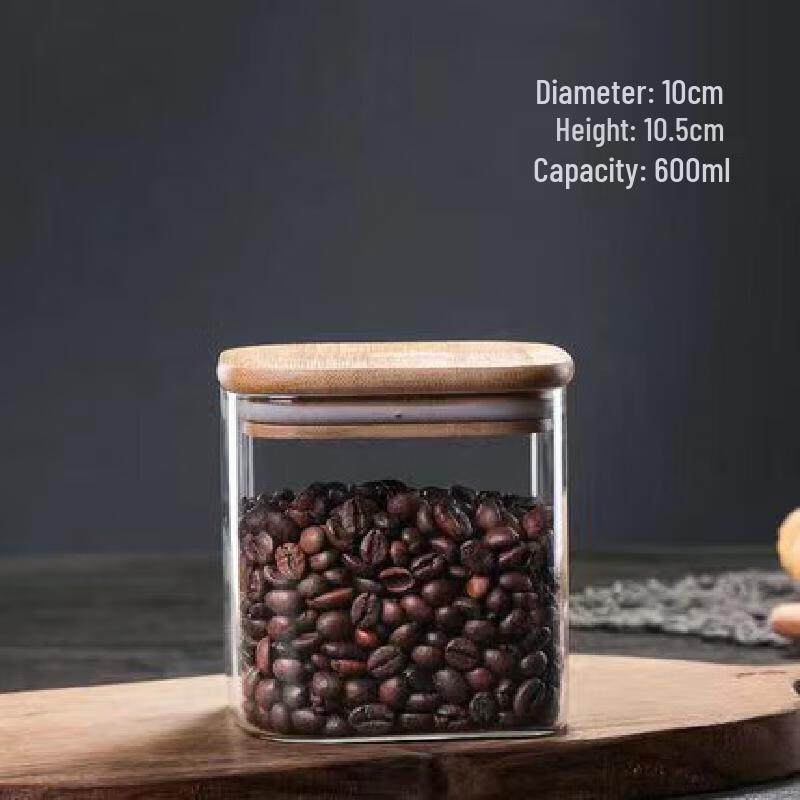 High Borosilicate Square Glass Food Storage Jar