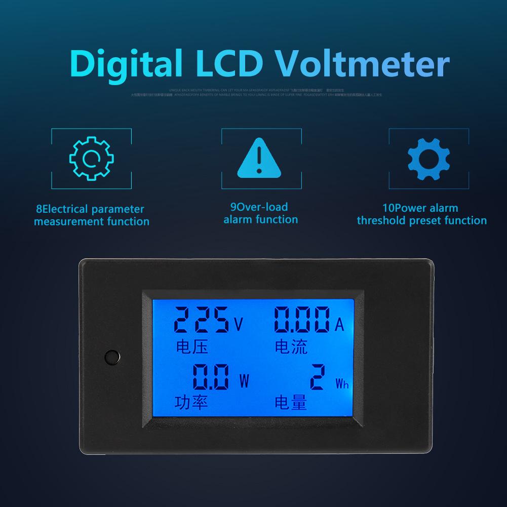 Digital LCD Voltmeter PEACEFAIR PZEM-021 LCD Display Digital AC Voltage Current Power Energy Meter 20A AC80-260V Current Meter