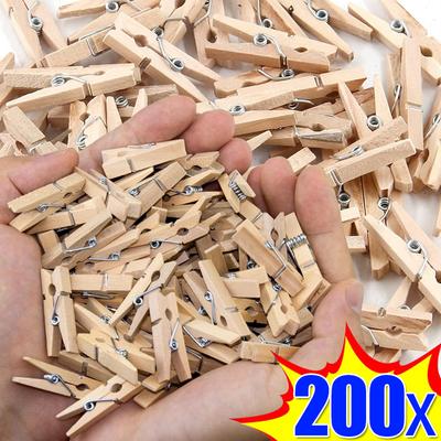 200/50pcs Mini Photo Clip DIY Handmade Craft Clip Memo Paper Peg Clothespin Wooden Picture Clamps Home Office Decoration Clips