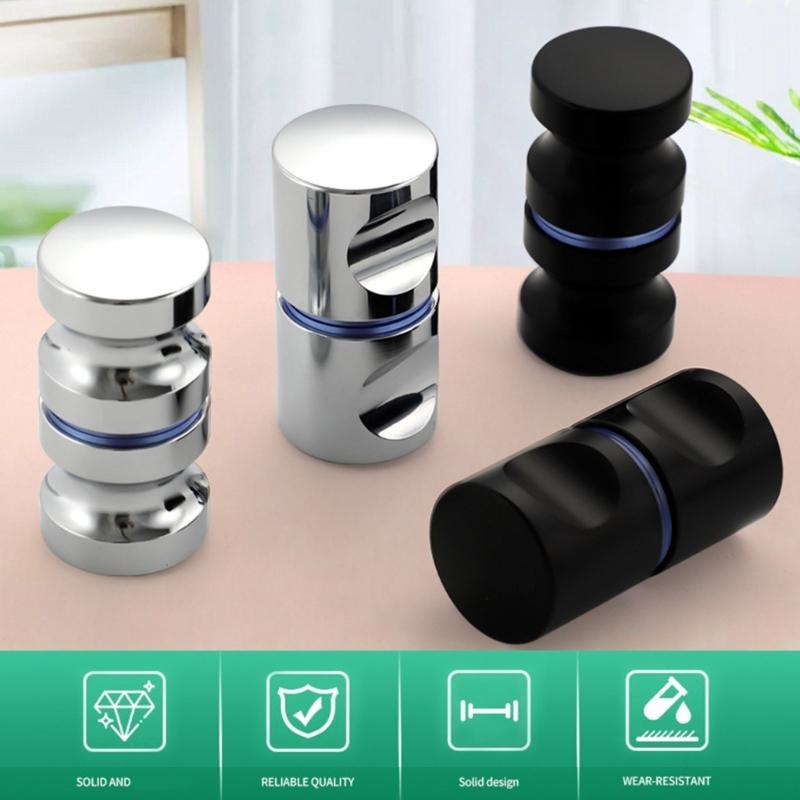 Pack of 2 Stylish Contemporary Glass Door Handles Aluminum Alloy Materials Bathroom Accessory for Wet Environment