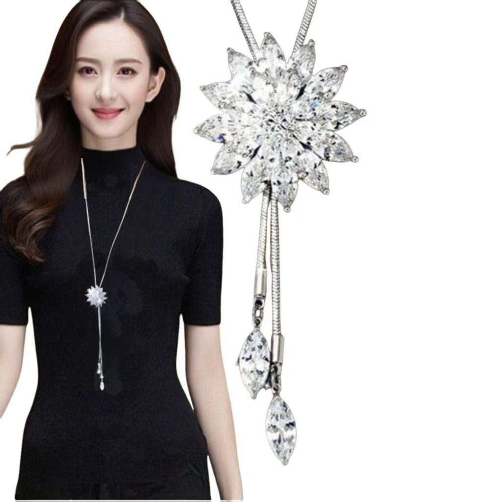 Sweater Chain Long Necklace Light Luxury High Sense Versatile Fringed Jewelry Accessories Pendant