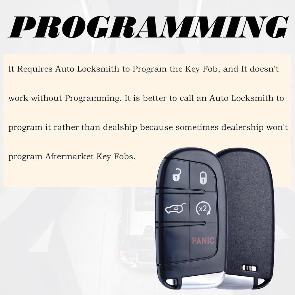 MechanMagic Key Fob Replacement Compatible for Jeep Grand Cherokee 2014- Proximity Smart Key Car Keyless Entry Remote Control Remote Start