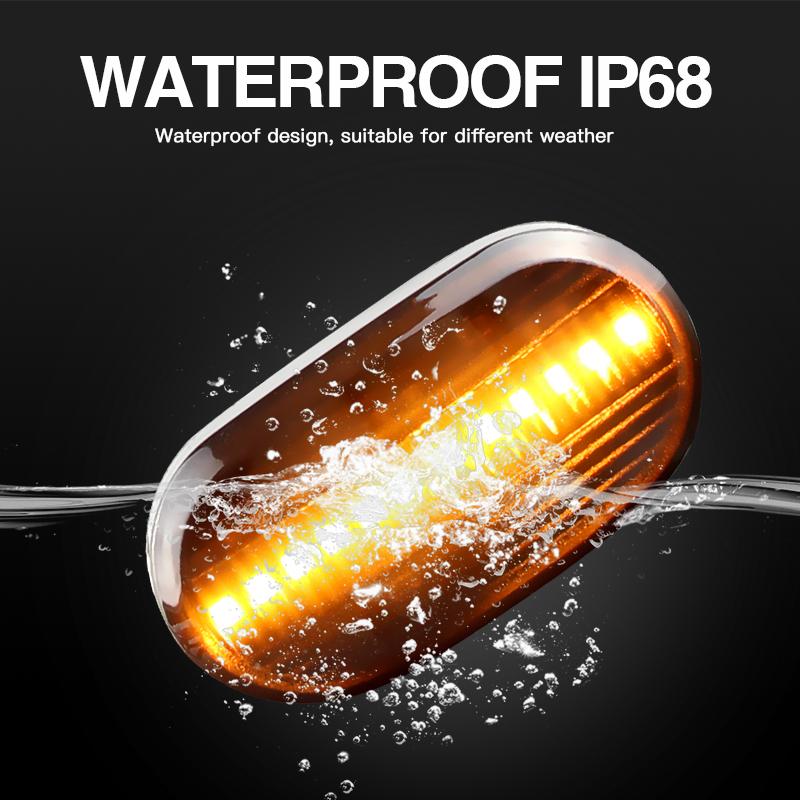 2pcs for Suzuki Jimny JB64W JB74 JB23 JB64 For Mazda Chevrolet Dark Smoked Lens Full LED Amber Front Fender Side Marker Light