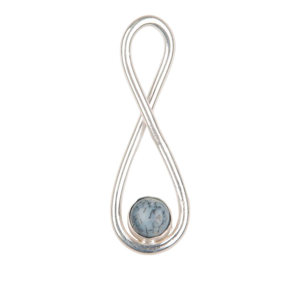Seltenes Dendrit-Opal Edelstein 925 Sterling Silber Schmuck Handgefertigter Anhänger 1,66" PP-20-24