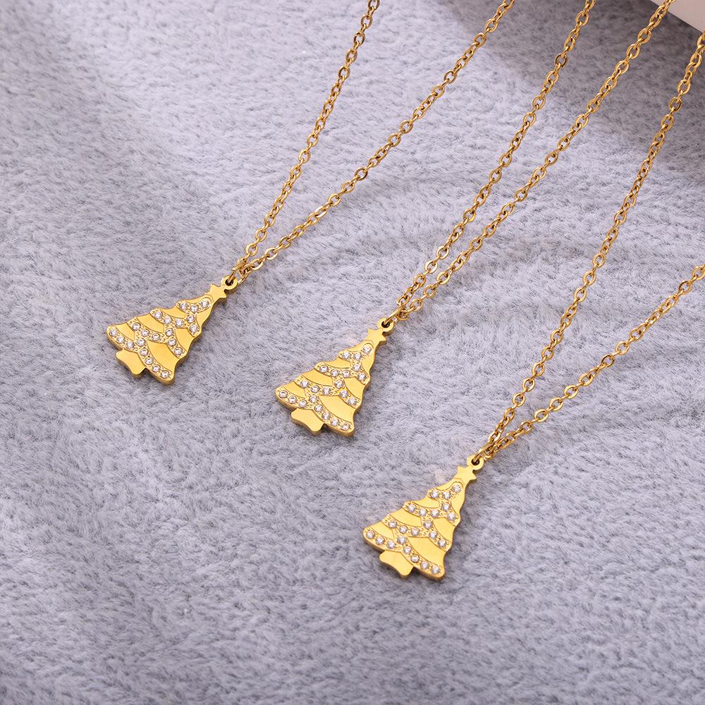 Ferris Wheel Zircon-Inlaid Clavicle Necklace, PVD Gold-Plated Stainless Steel - Romantic Christmas Gift for Girlfriend.