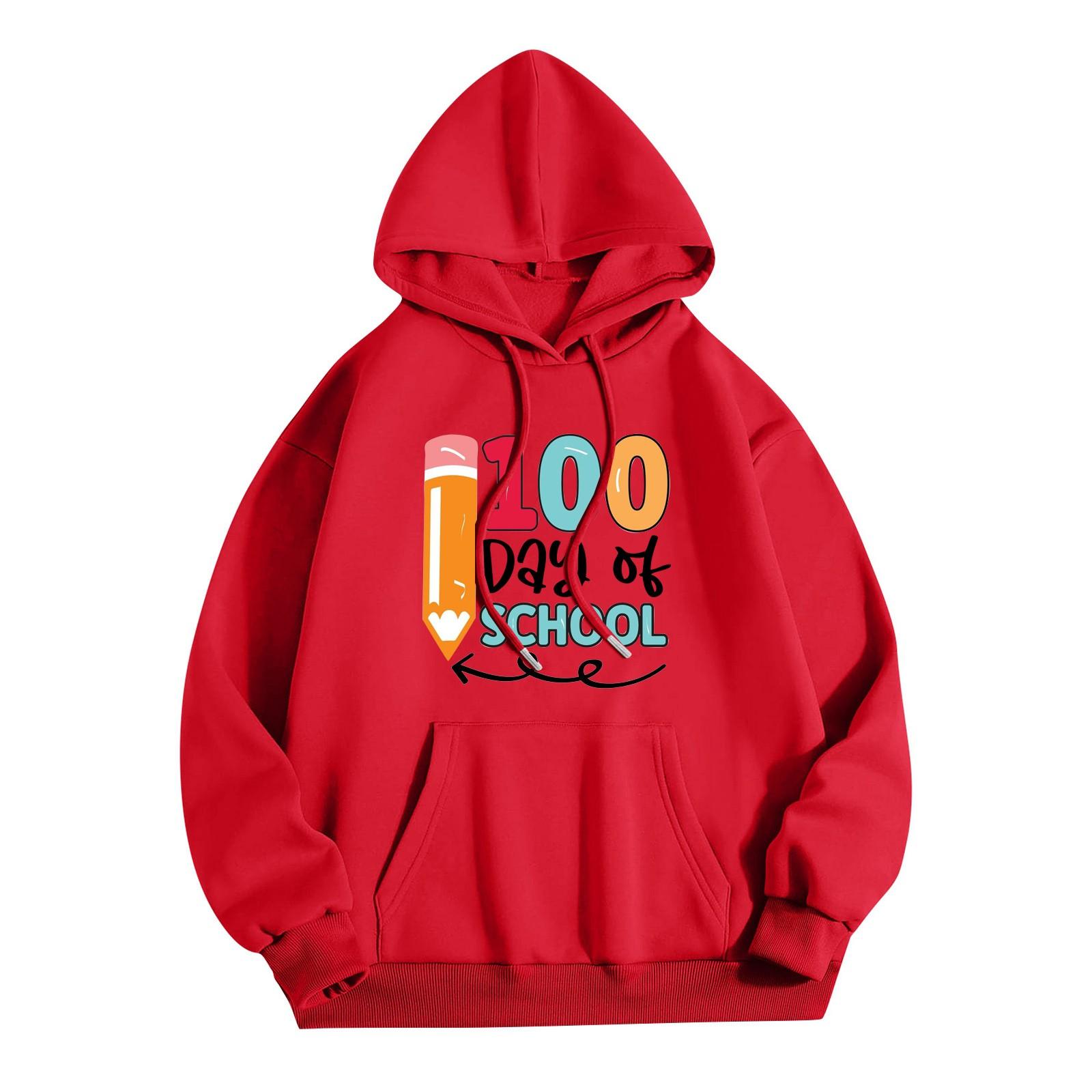 

Женская толстовка с капюшоном и круглым вырезом, длинными рукавами и цветочным принтом L красный