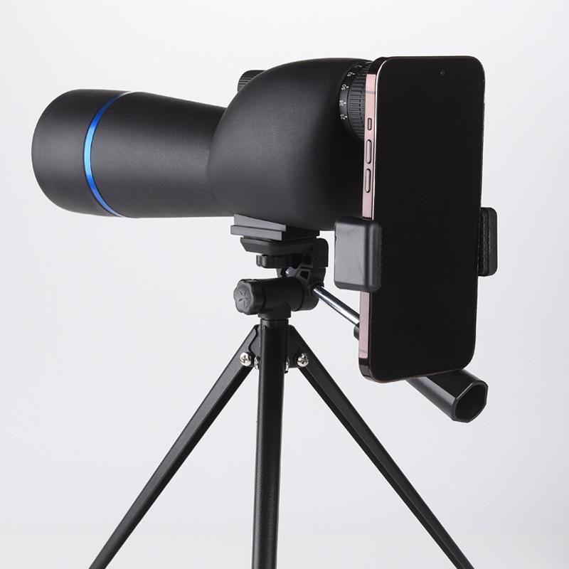 Pleasant Eye 25-75X60 HD Birdwatching Scope, High Magnification Black Telescope with Right Angle Green Film