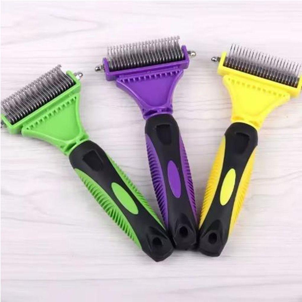 Stainless Steel Two-Sided Shedding Comb Two-Sided Shedding Hair Remover Comb  For Dog Cat