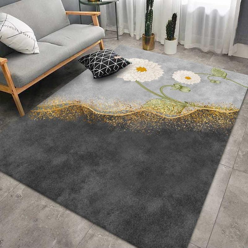 Living Room Geometric Carpet Floor Mat Modern Black Fashion Lines Living Room Carpet