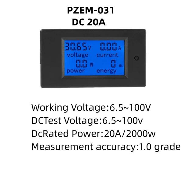 20A 100A AC 80-260V DC 6.5-100V Digital LED Display Voltmeter Ammeter Wattmeter Power Energy Meter 12V 24V 110V 220V Volt Tester