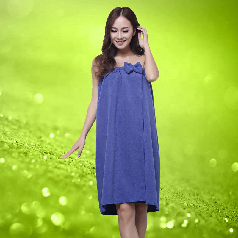Extra Thick Strapless Bow Bathrobe & Wearable Towel