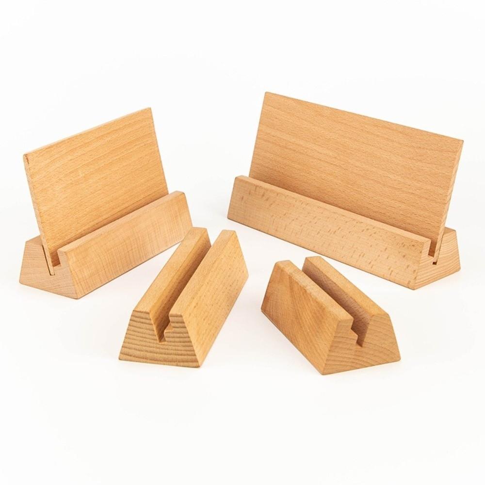 Stable Base Wooden Desk Calendar Holder Natural Postcard Holder Card Display Stand  Greeting Stand
