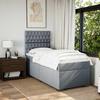 Maison Exclusive - Slatted Bed Base with Mattress Light Grey 90x200 Cm Fabric