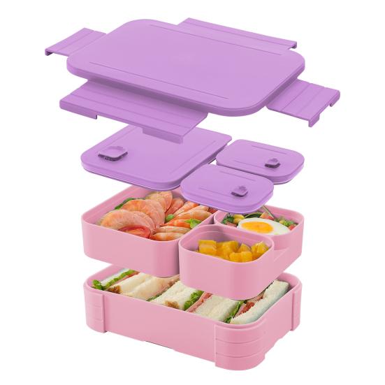 Bento obědový box pro dospělé a děti, nepropustný obal na oběd, vícedílná nádoba na plánování jídla