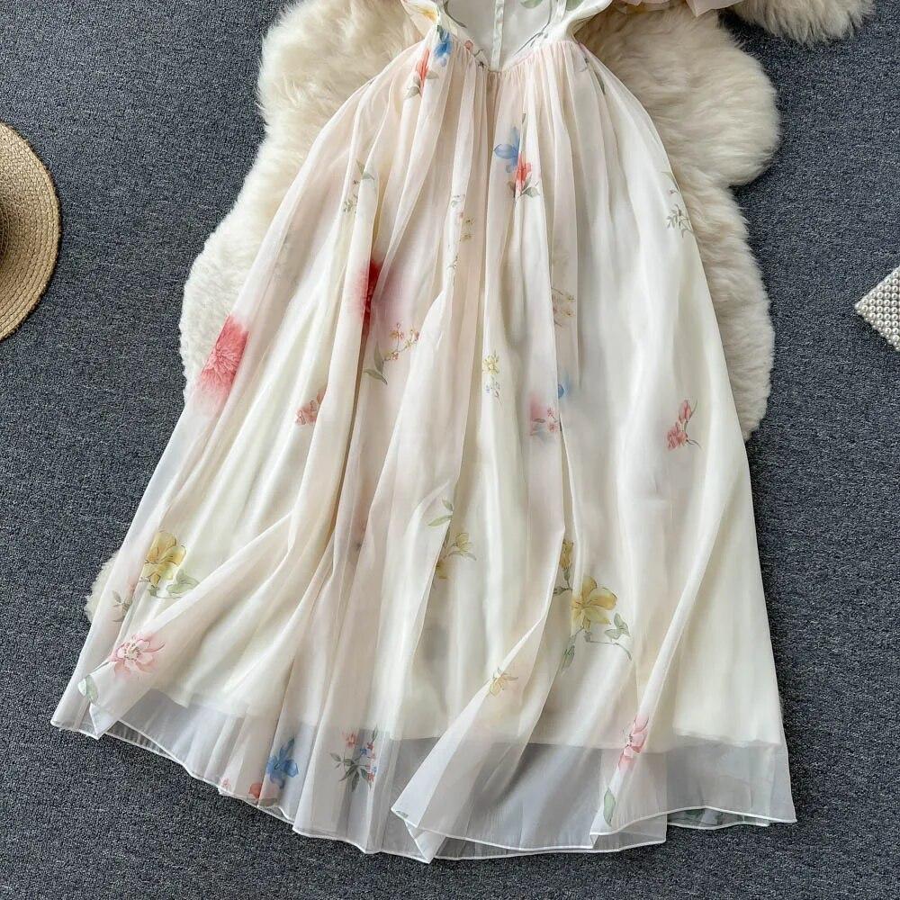 Off the Shoulder Sexy Strap Dress Summer Strapless Corset Maxi Sundress Ladies Backless Bow Sweet Print Long Dress