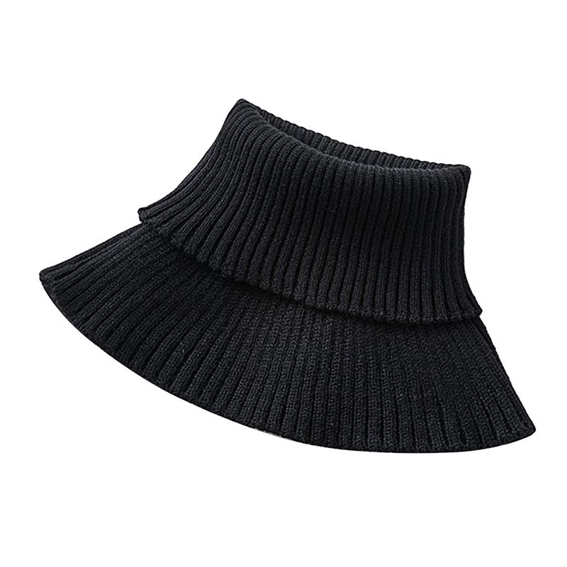 Women Knitted Fake Collar Scarf Warm Turtleneck Neck Warmer Detachable Winter Windproof Fashion False Scarf High Neck Collar