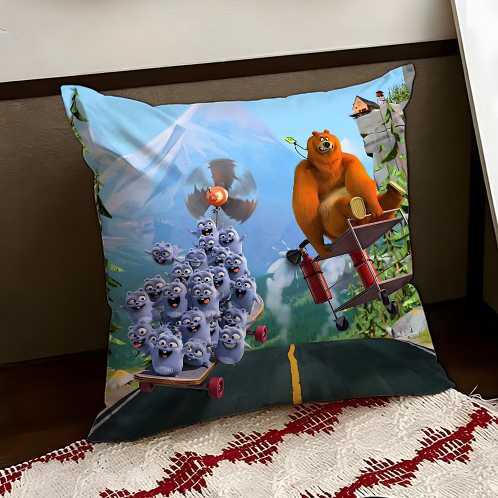 GGrizzly And LLemmings Cushion Cover Reversible Soft Durable Pillow Cover Home Car MultiScene Use for Daily Comfort