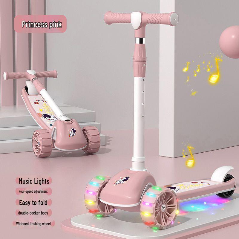 

Детский самокат 3-в-1: Сиди, катайся и поворачивай под музыку и свет для детей 3-12 лет.