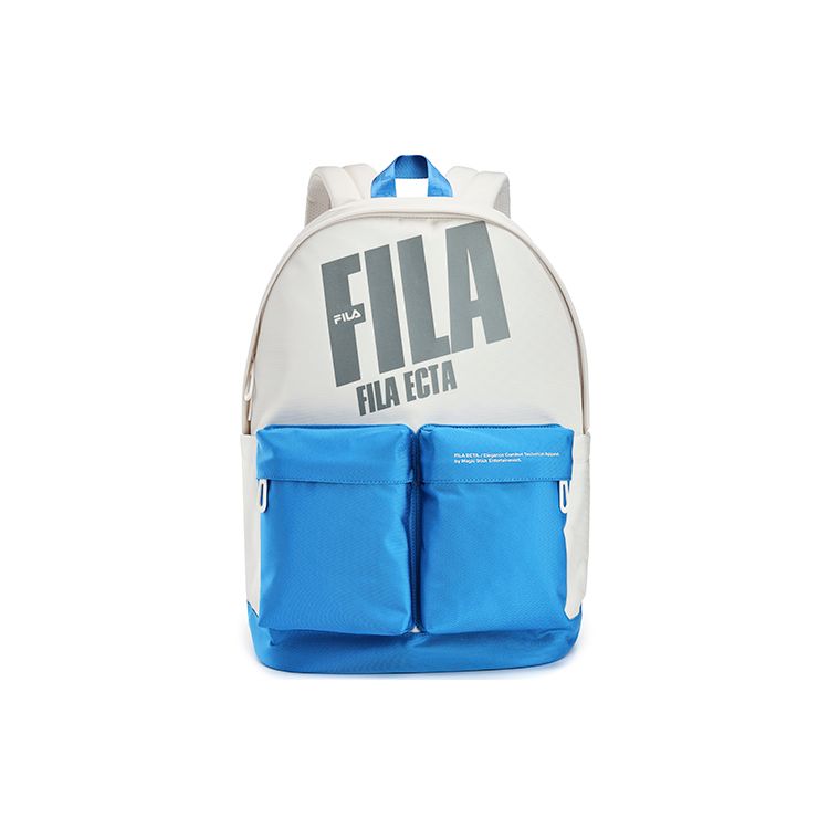 FILA Fashion Casual Color Block Large Capacity Fabric Backpack Unisex Backpack Light-Gray F13U249132F-GY XS