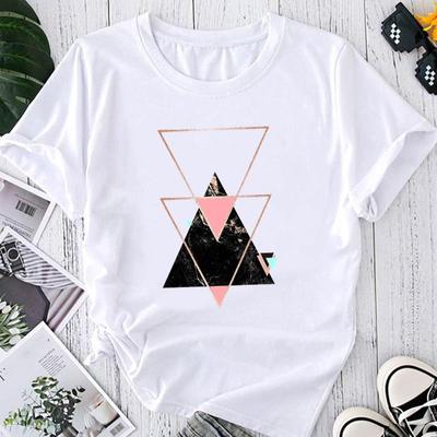 (Asian Size) Fashion Print Graphic Tee Female Abstract Trend 90s Style Cute Casual T Clothing Casual Women's Summer Top Short Sleeve T-shirt