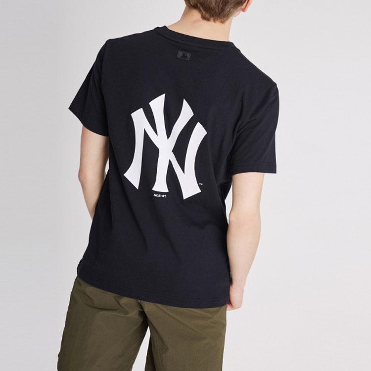 MLB New York Yankees Large Round Neck Printed Short Sleeve T-Shirt Unisex T-Shirts Black 31TS03031-50L