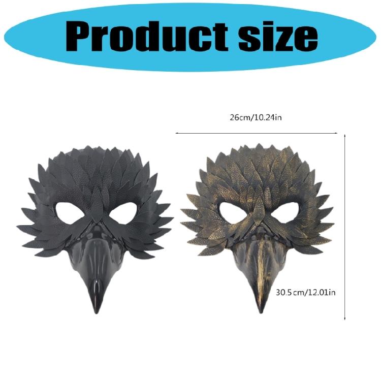 Feather Animal Mask Owl Mask Masquerades Mask Beak Feather Half Face Mask Halloween Cosplay Costume for Women Men Gift