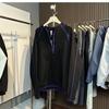 Waffle Knit Stand Collar Fleece-Lined Unisex Half-Zip Long-Sleeve Base Layer Tee
