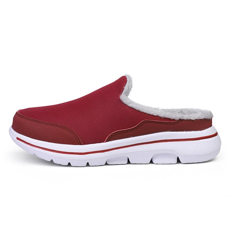 2025 Autumn/Winter Plus Size Furry Couple's Velvet Cotton Half Slippers - Warm, Casual Footwear for Men and Women