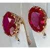 Classic Round Red CZ Dangle Earrings for Women Wedding Engagement Statement Jewelry