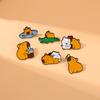 Zinc Zinc Alloy Animal Badge Cute Cartoon Pin Cool Capybara Brooch  Class Reward