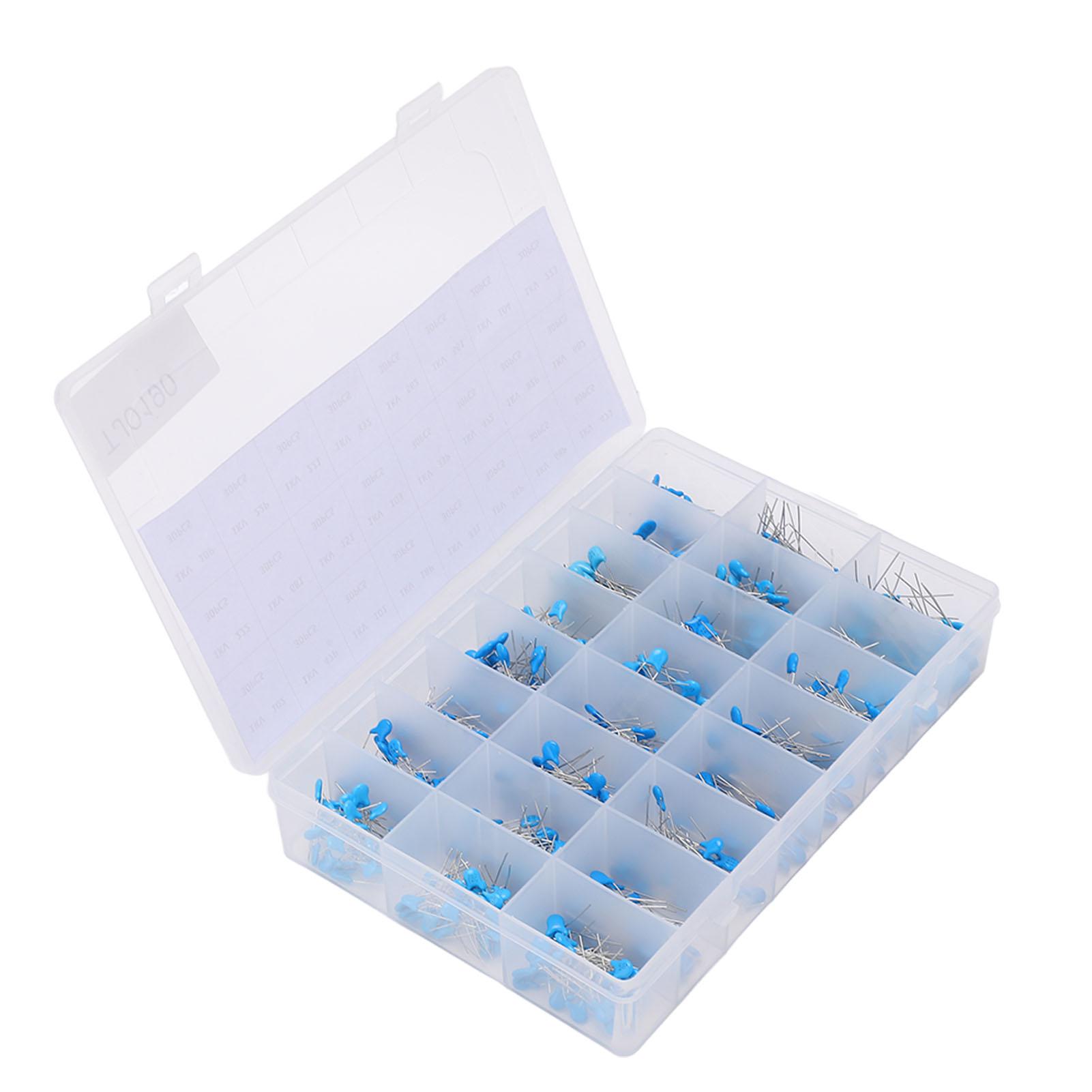 

700Pcs Ceramic Capacitor 1KV High Voltage 24 Values Assortment Kit Set for Radio TV