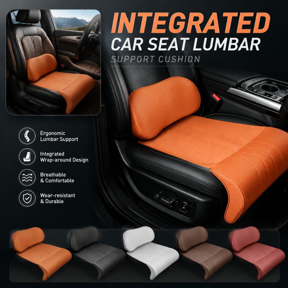 Memory Foam Integrated Lumbar Leg Support Mat Leather Extended Seat Cushion Vehicle Universal