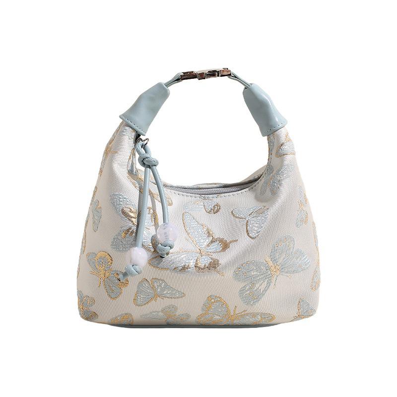 

Популярная новая ручная женская сумка в китайском стиле 2024 весна и лето Новый стиль атласная вышитая сумка для пельменей Модная модная сумка через плечо