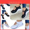 Summer Round Toe Thick Bottom Magic Sticker Knitted Mesh Casual Women's Shoes