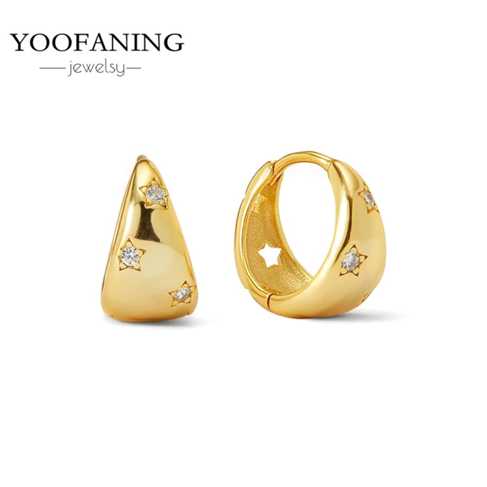 925 Silver Ear Needle Fashion Light Luxury Gold hoop earrings Classic Retro Collection earrings for women Jewelry Gift