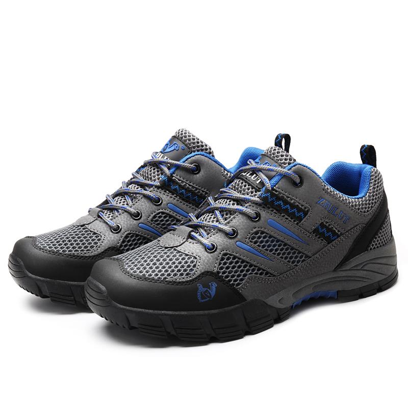 High Quality Leather Hiking Shoes Durable Outdoor Sport Men Trekking Leather Shoes Lace-Up Climbing Hunting Sneakers