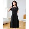 Kebell Elegant Lace Patchwork Slimming Black Dress