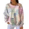 Women's Fashion Casual Gradient Vintage Print Pullover Sports Long-Sleeve Top