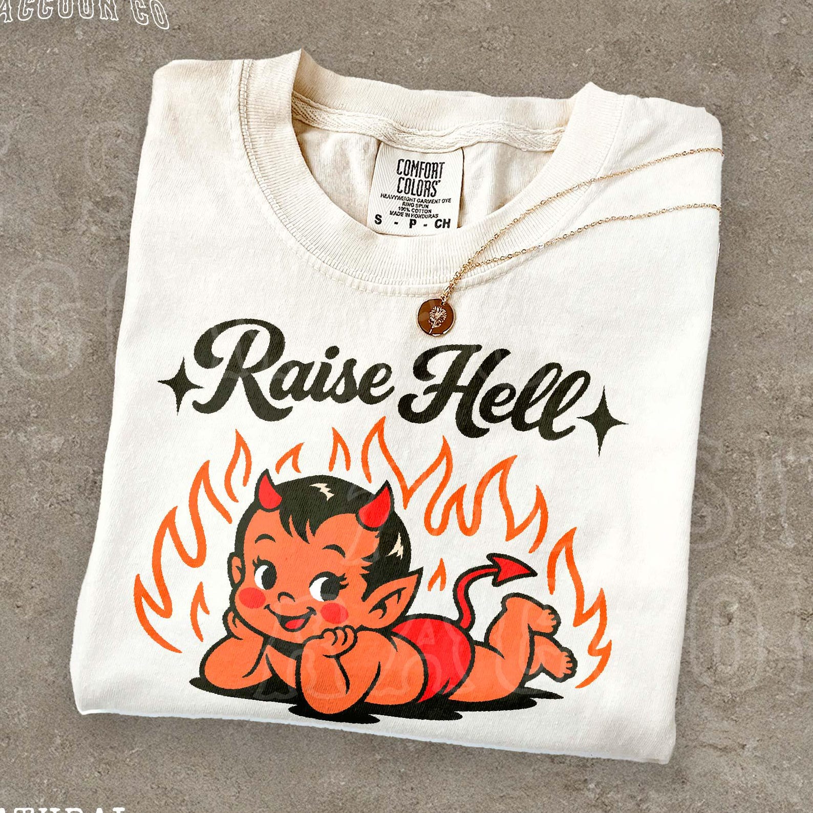 Raise Hell Shirt Vintage Devil Tee Retro Cartoon Graphic T Shirt Funny Edgy Humor Unisex Shirt Alternative Aesthetic L